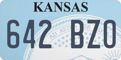 KS license plate 642BZO