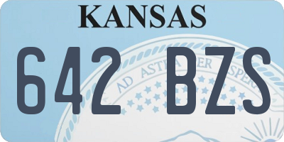 KS license plate 642BZS