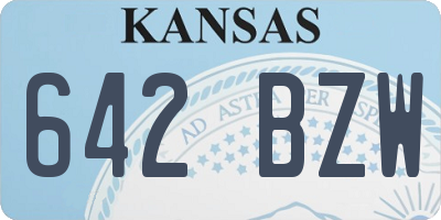 KS license plate 642BZW