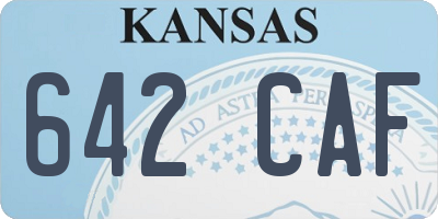 KS license plate 642CAF