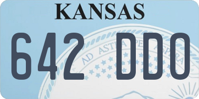 KS license plate 642DDO