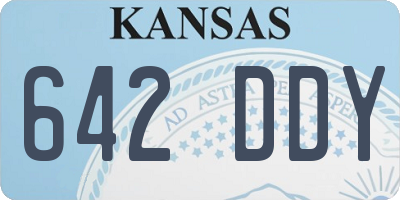 KS license plate 642DDY
