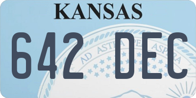 KS license plate 642DEC