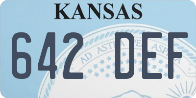 KS license plate 642DEF