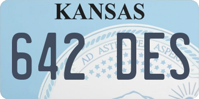 KS license plate 642DES