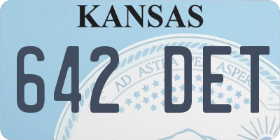KS license plate 642DET