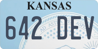 KS license plate 642DEV