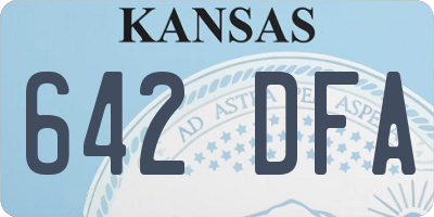 KS license plate 642DFA