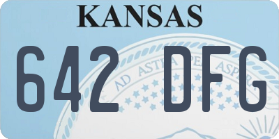 KS license plate 642DFG