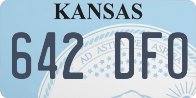 KS license plate 642DFO