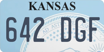 KS license plate 642DGF
