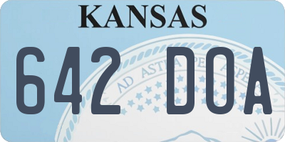 KS license plate 642DOA