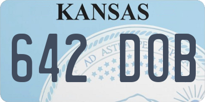 KS license plate 642DOB