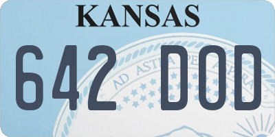 KS license plate 642DOD