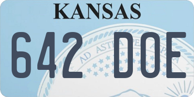 KS license plate 642DOE