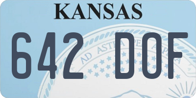 KS license plate 642DOF