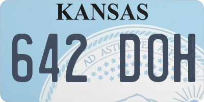 KS license plate 642DOH