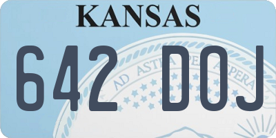 KS license plate 642DOJ