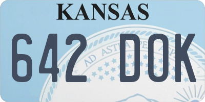 KS license plate 642DOK