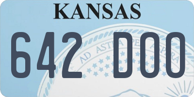 KS license plate 642DOO