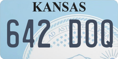 KS license plate 642DOQ