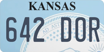 KS license plate 642DOR