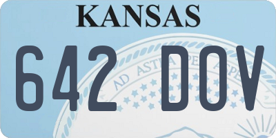 KS license plate 642DOV
