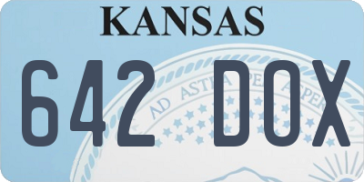 KS license plate 642DOX