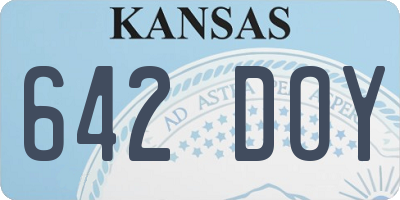KS license plate 642DOY