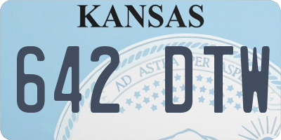 KS license plate 642DTW