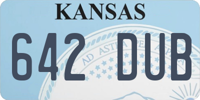KS license plate 642DUB