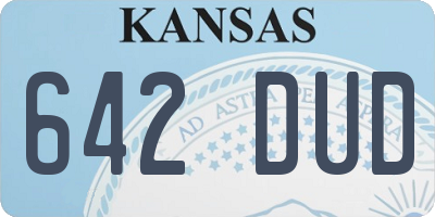 KS license plate 642DUD