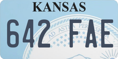 KS license plate 642FAE