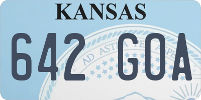 KS license plate 642GOA