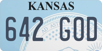 KS license plate 642GOD