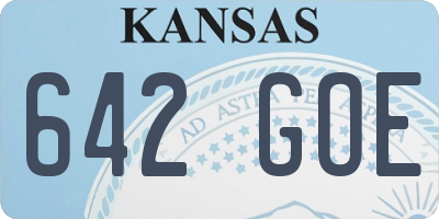 KS license plate 642GOE