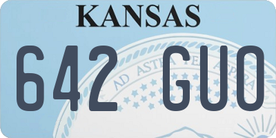 KS license plate 642GUO
