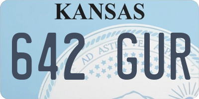 KS license plate 642GUR