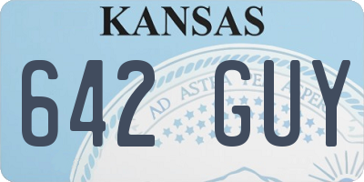 KS license plate 642GUY