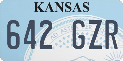 KS license plate 642GZR