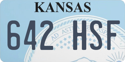 KS license plate 642HSF