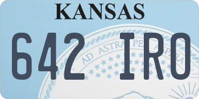 KS license plate 642IRO