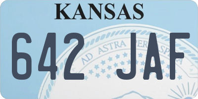 KS license plate 642JAF
