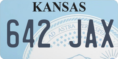 KS license plate 642JAX