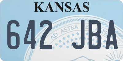 KS license plate 642JBA