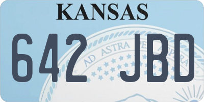 KS license plate 642JBD