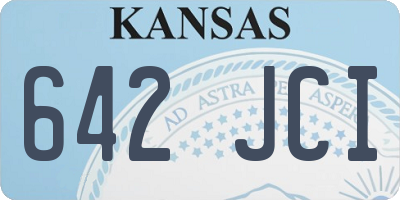 KS license plate 642JCI