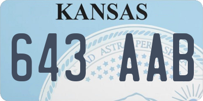 KS license plate 643AAB