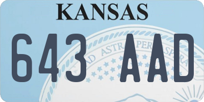 KS license plate 643AAD