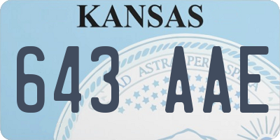 KS license plate 643AAE